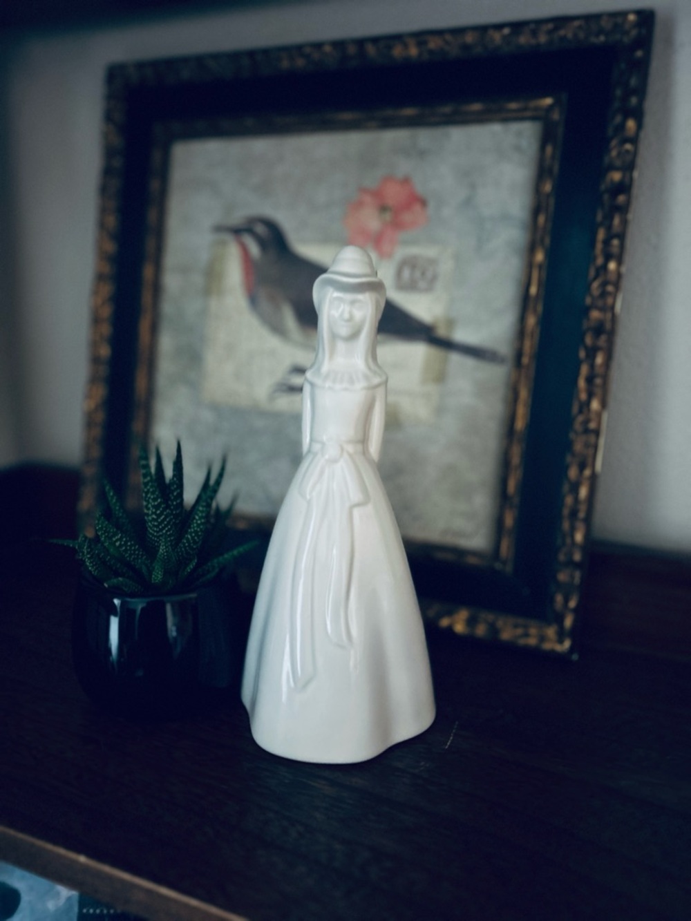 Vintage White Ceramic Figurine Decorative Statue
